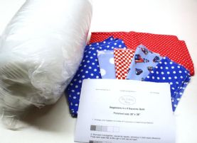 My First Quilt - Beginner's 4x4 Square Red and Blue Nautical Patchwork Quilt Kit